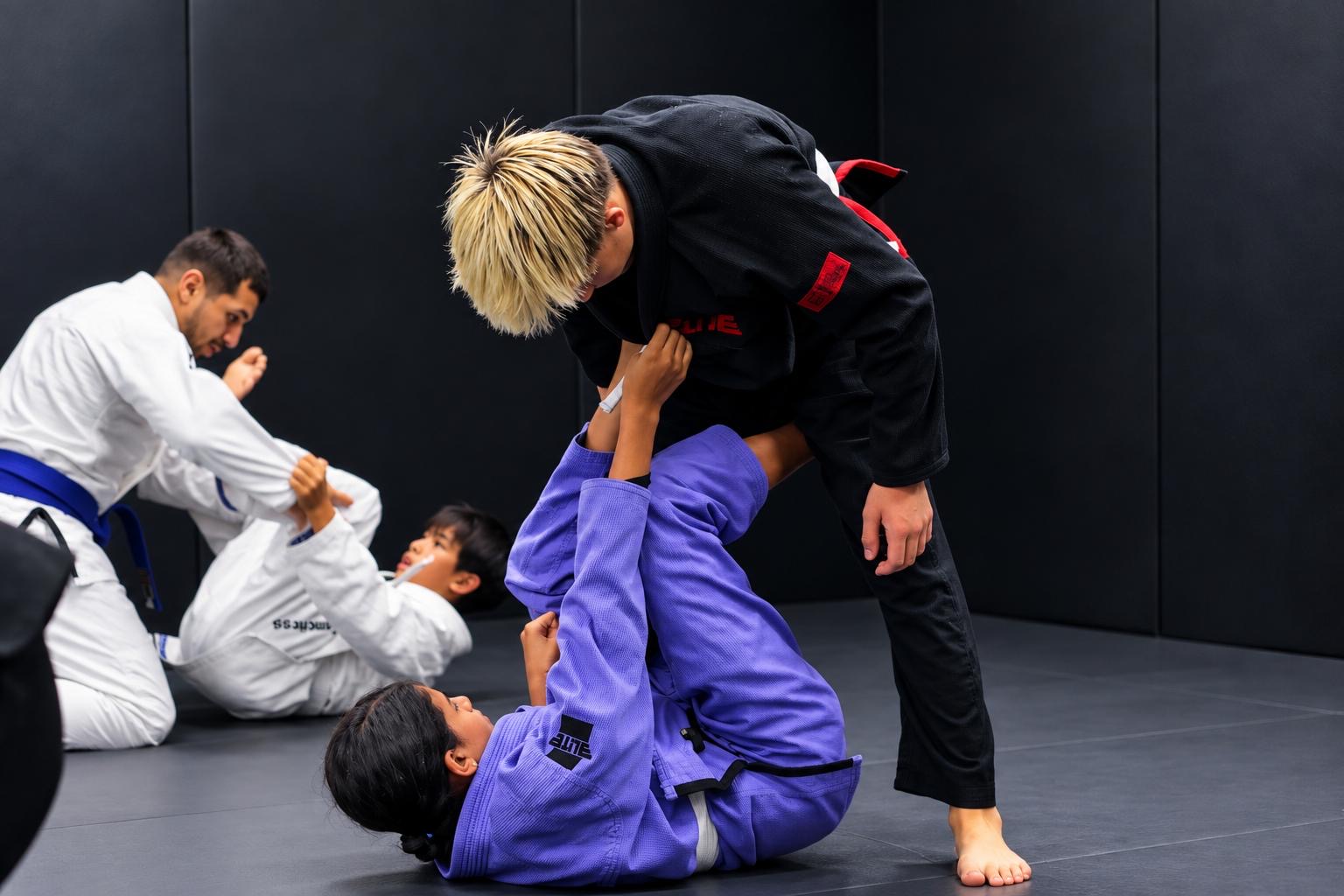 Young students training Jiu-Jitsu at Ark Wave MMA